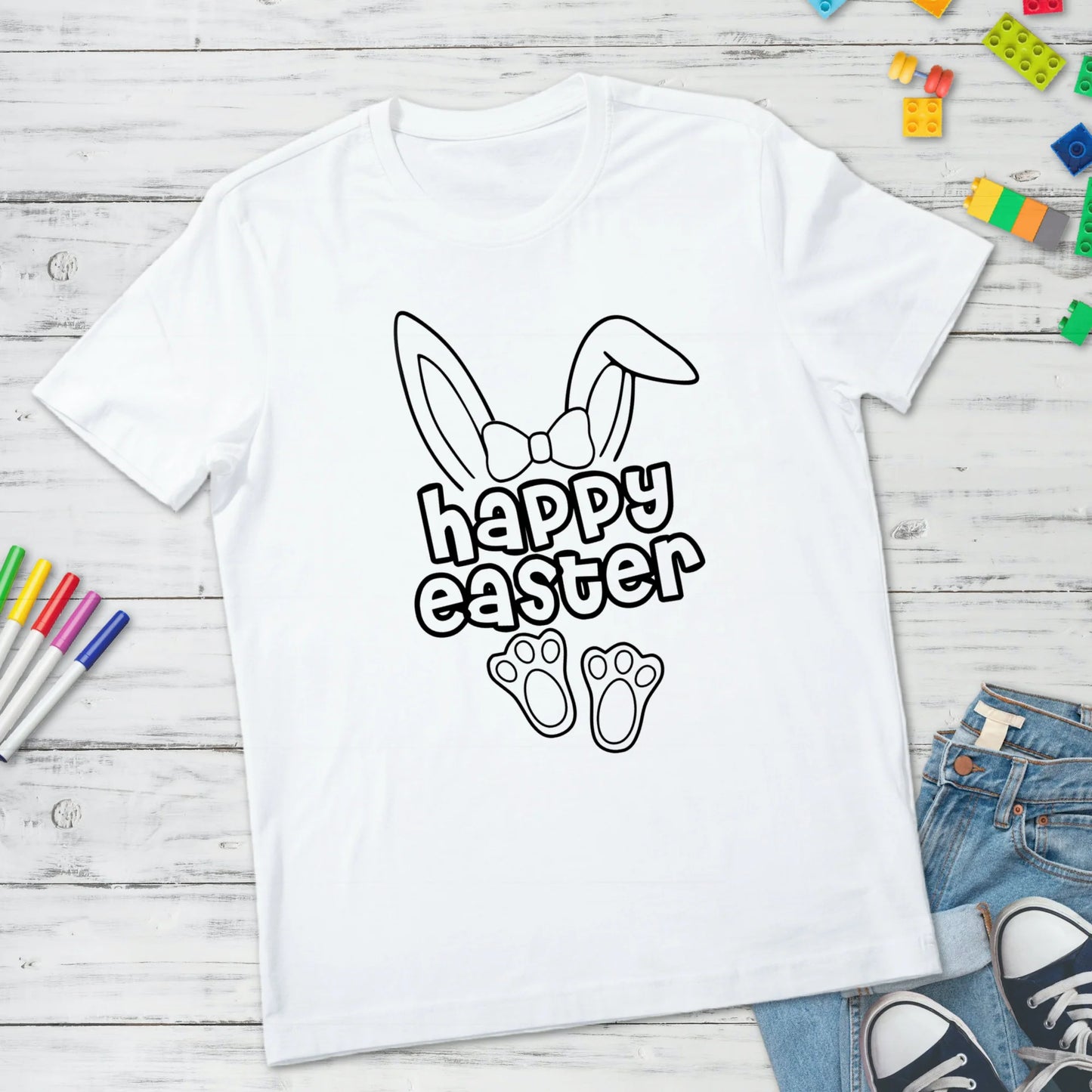 Do It Yourself Happy Easter Color It T-Shirt