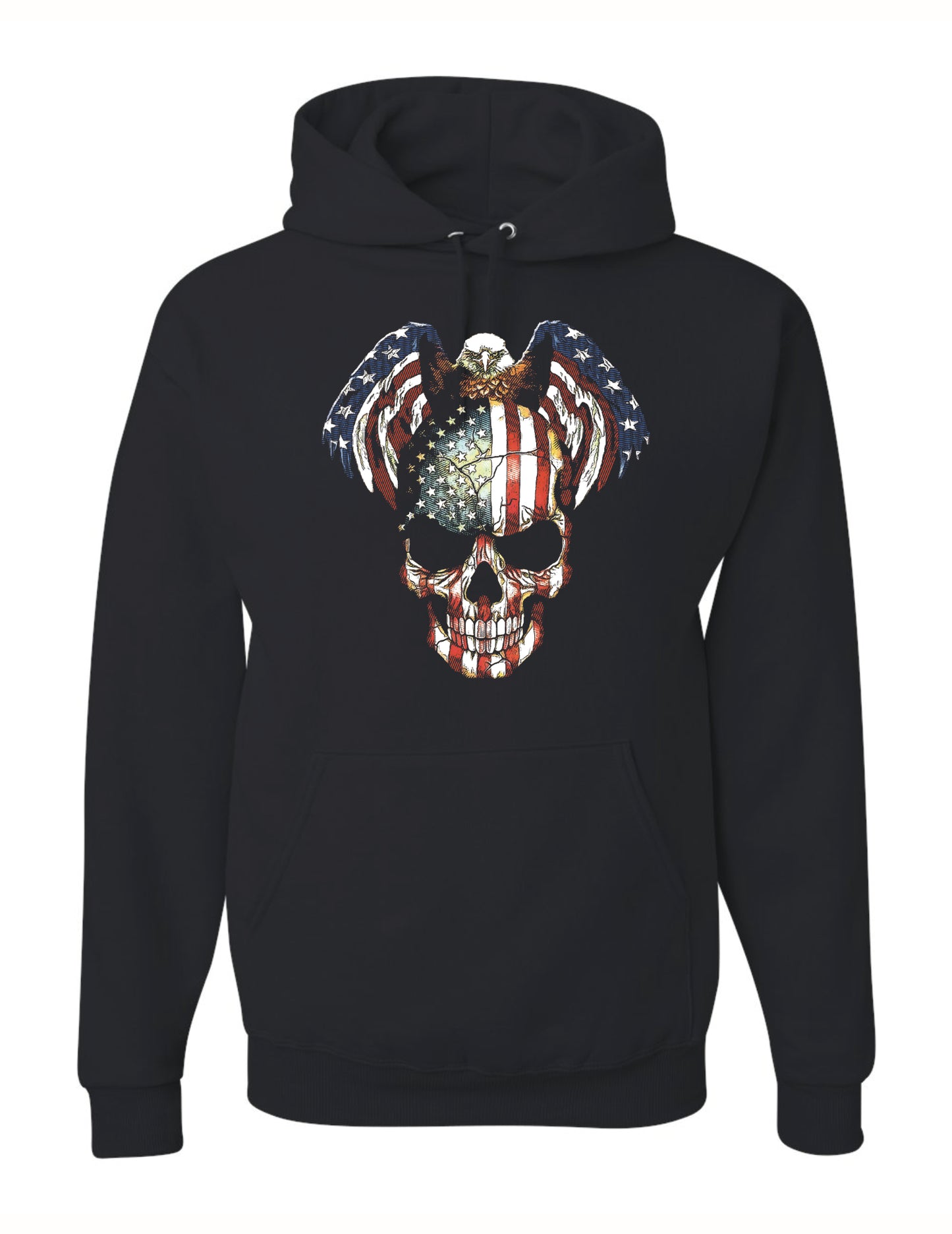 American Eagle Skull Hooded Pullover Sweatshirt