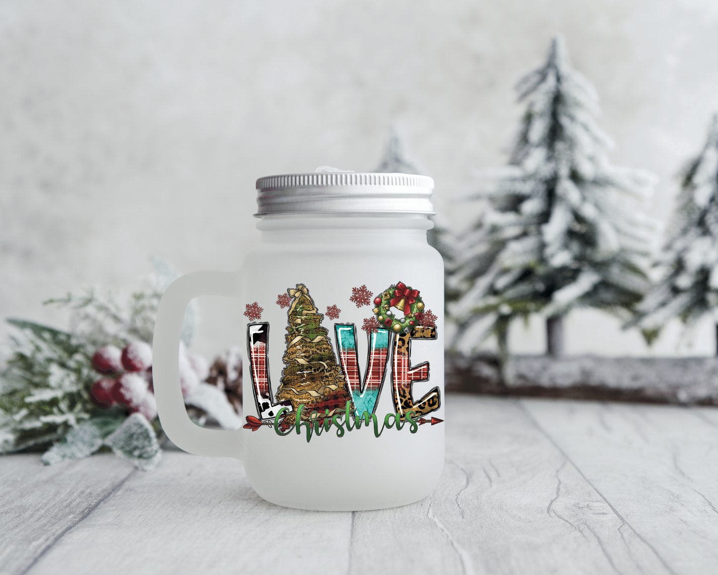 Christmas candy filled Love Christmas Tree Frosted Mug