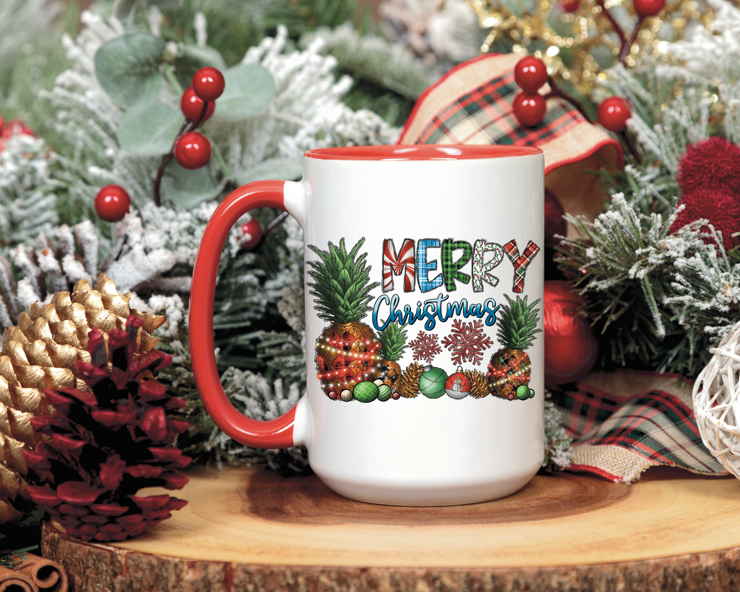 Merry Pineapple Christmas Coffee Mug