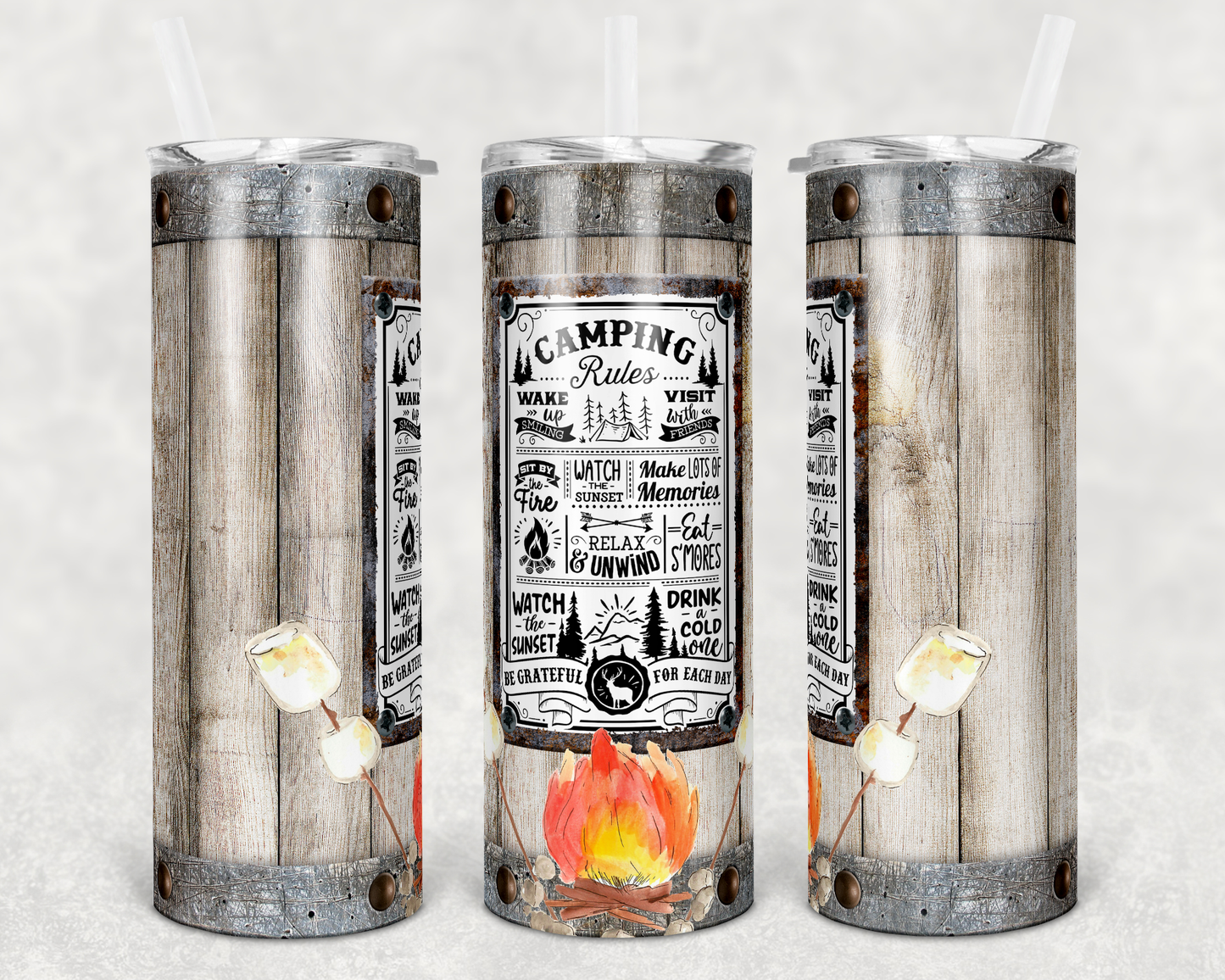 20oz Tumbler: Camping Rules