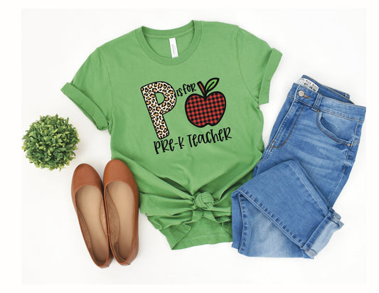 P is for Pre-K Teacher Tank or T-Shirt