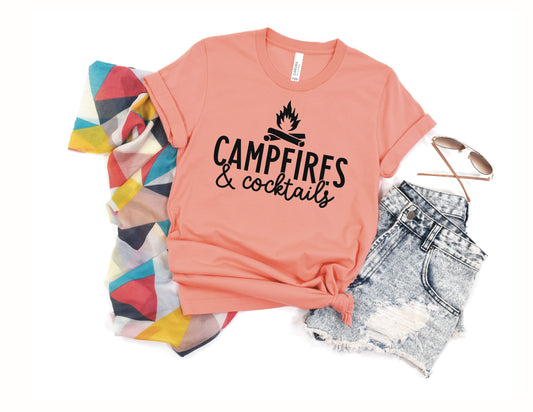 Campfires & Cocktails Tank or T-Shirt