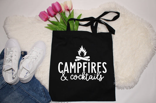 Campfires & Cocktails Tote Bag
