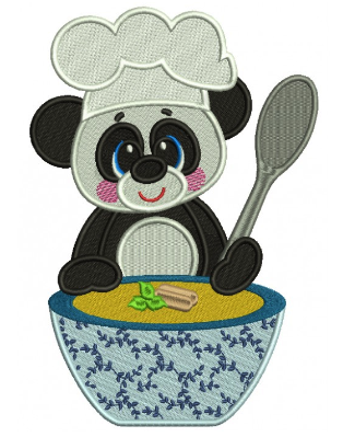 Embroidery Design Library: Panda Cooking Soup